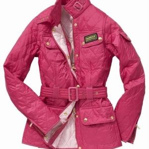 Hot pink Barbour jacket